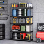 5-Tier Storage Shelves,Steel Garage Shelving Unit,Adjustable Industrial Rack,Matte Metal Standing Shelf for Warehouse,Basement,Kitchen,Workshop