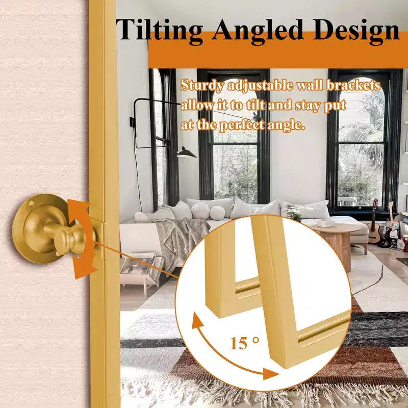 39x30" Iron Right Angle Rectangle Hanging Mirror - Black Grid
