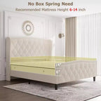 Luxury Upholstered Platform Bed Frame with Adjustable Headboard - Velvet Fabric & Wood Slat Support
