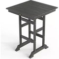 VINGLI Outdoor Bar Table, HDPE Square Patio Bar Height Table with Umbrella Hole All Weather Tall Bistro Table for Patio, Garden, Poolside