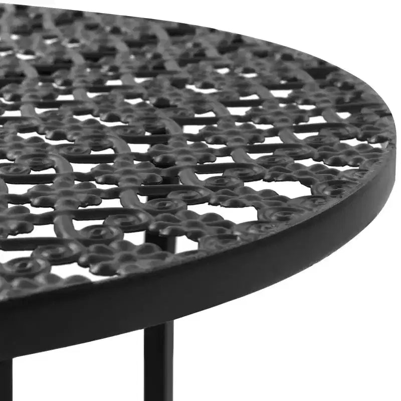 Table bistrot ronde noire en métal petite vintage
