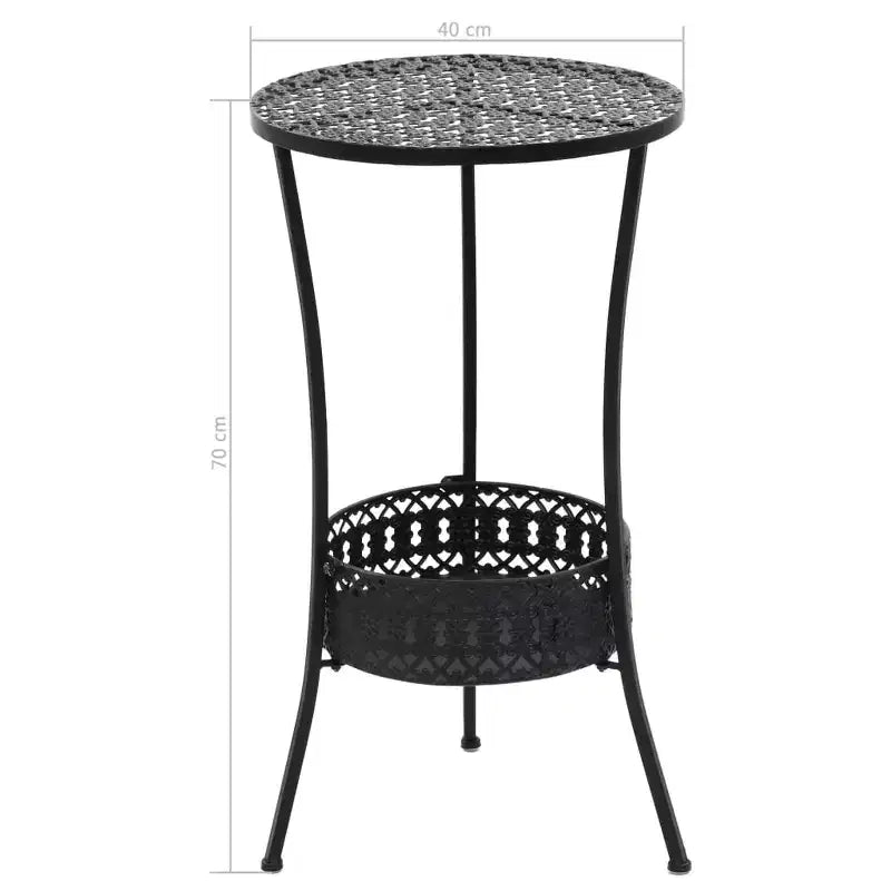 Table bistrot ronde noire en métal petite vintage