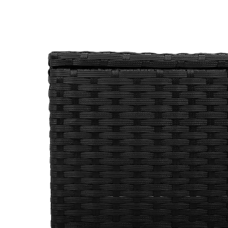 vidaXL Table de jardin noire en rotin PE, acier enduit de poudre, verre trempé