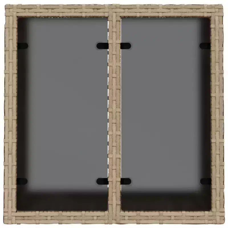 vidaXL Table de jardin noire en rotin PE, acier enduit de poudre, verre trempé