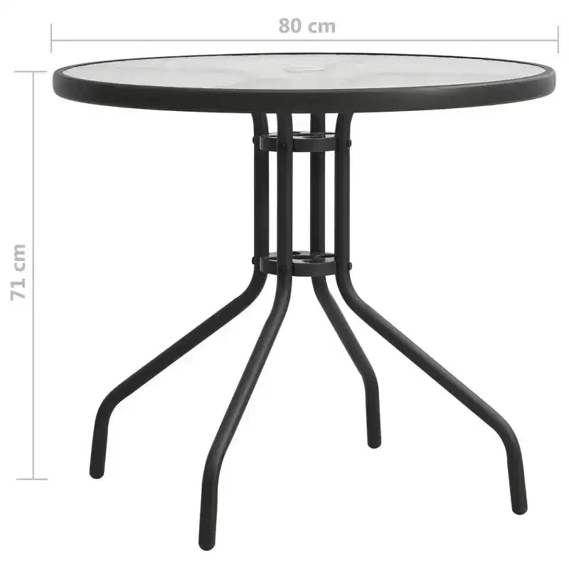 vidaXL Table de bistrot anthracite 80x70 cm acier