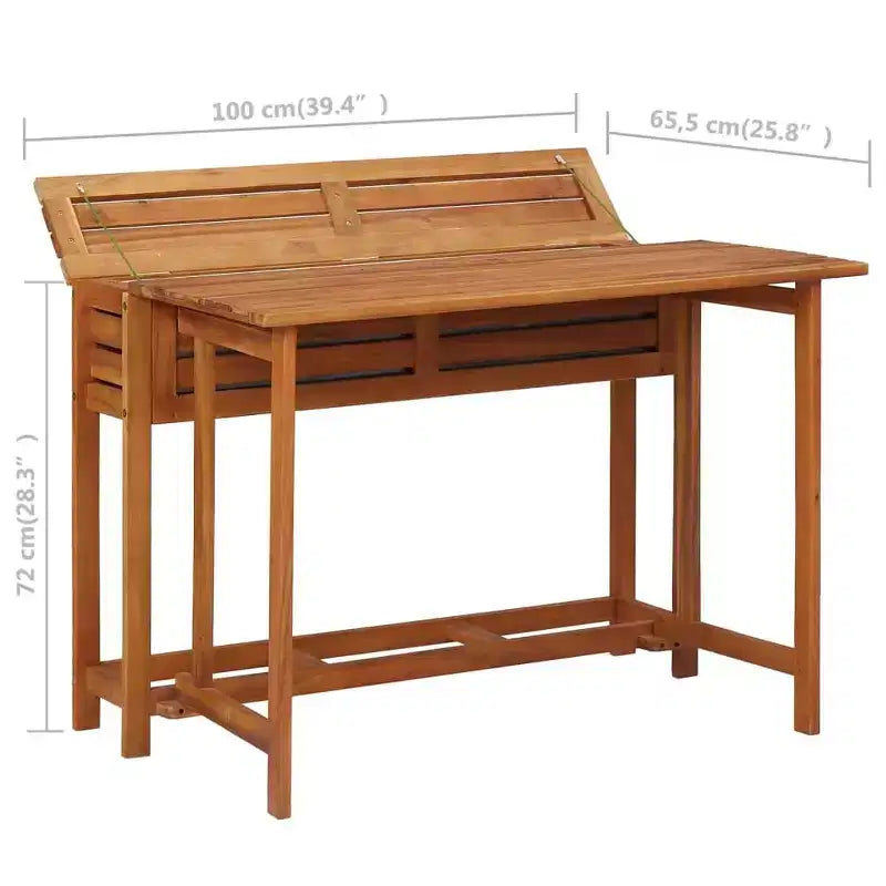 vidaXL Table jardinière de jardin avec 2 chaises de bistrot en bois d'acacia massif