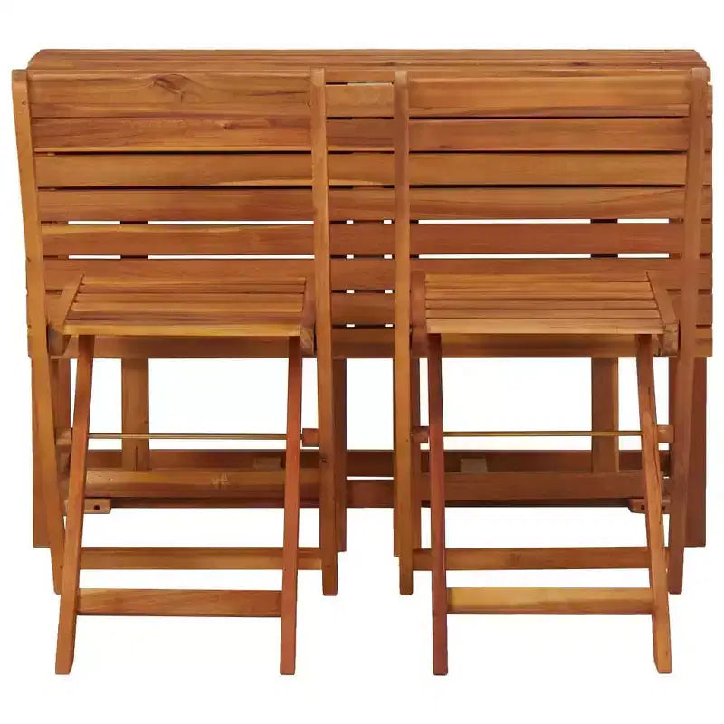 vidaXL Table jardinière de jardin avec 2 chaises de bistrot en bois d'acacia massif