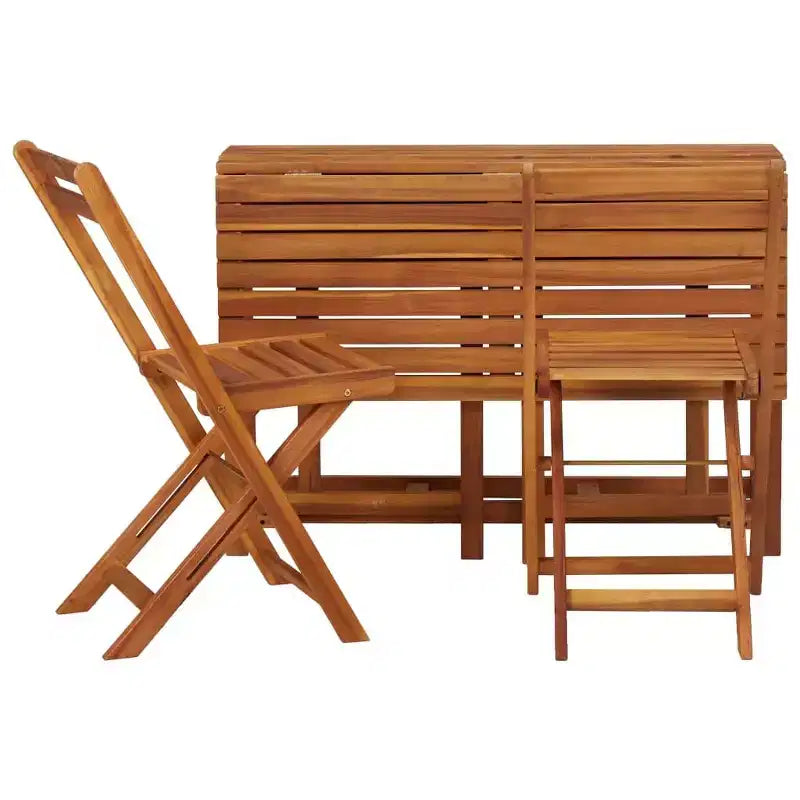 vidaXL Table jardinière de jardin avec 2 chaises de bistrot en bois d'acacia massif