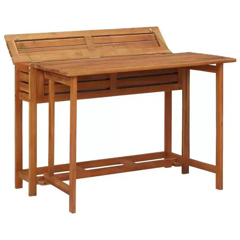 vidaXL Table jardinière de jardin avec 2 chaises de bistrot en bois d'acacia massif