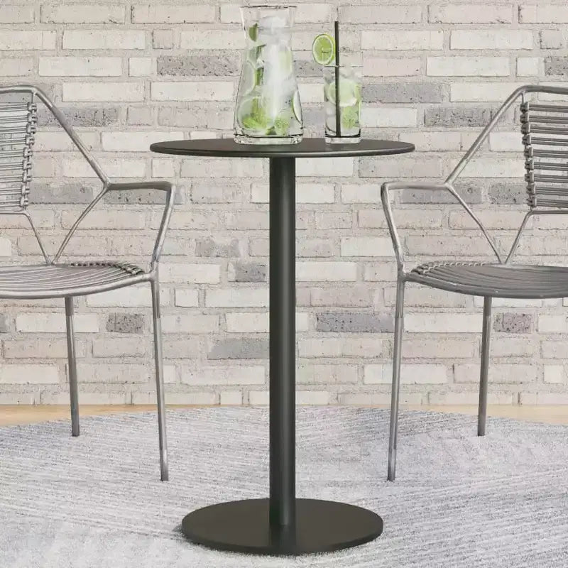 vidaXL Table de bistro ronde Noir 50x72 cm Acier