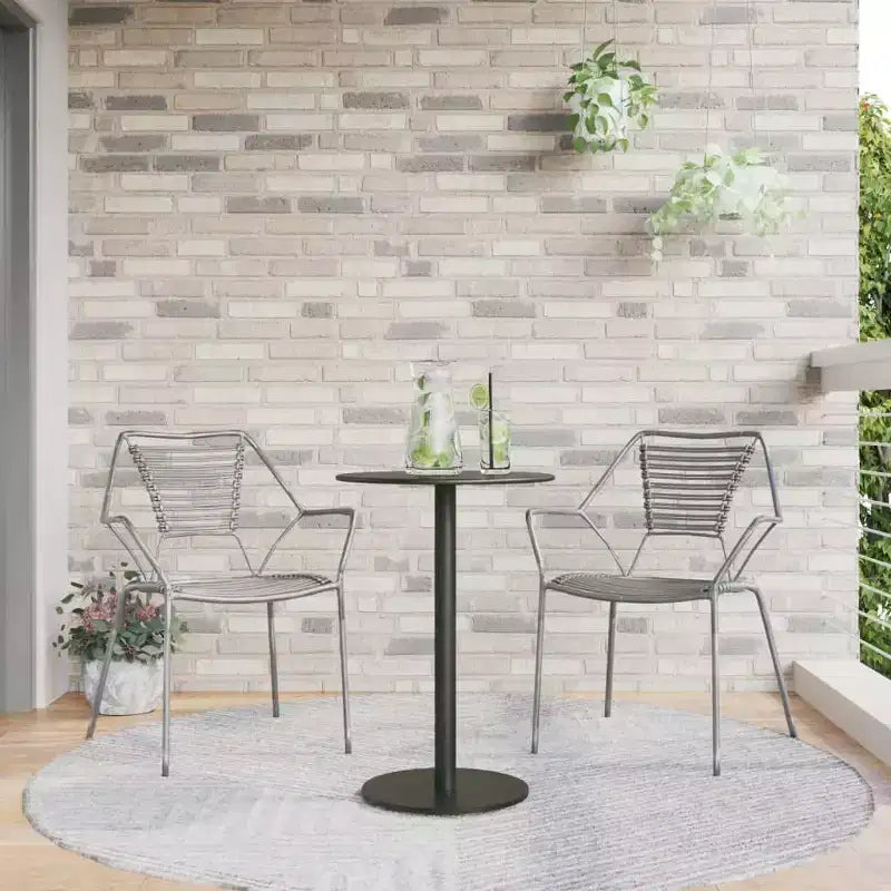 vidaXL Table de bistro ronde Noir 50x72 cm Acier