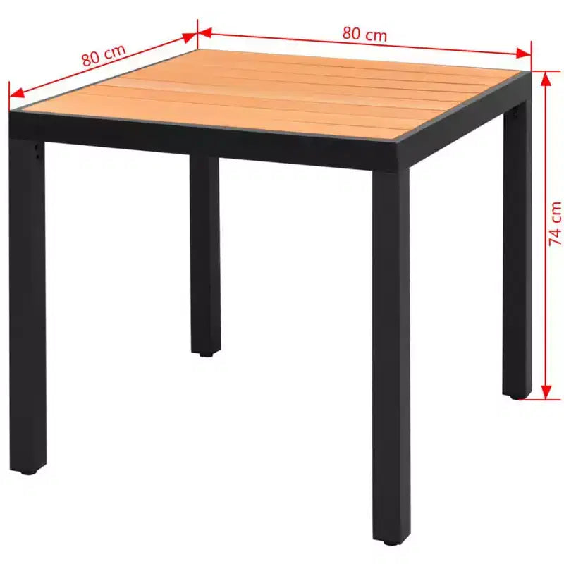 vidaXL Table de patio Table à manger de jardin extérieure Mobilier de patio Aluminium et WPC
