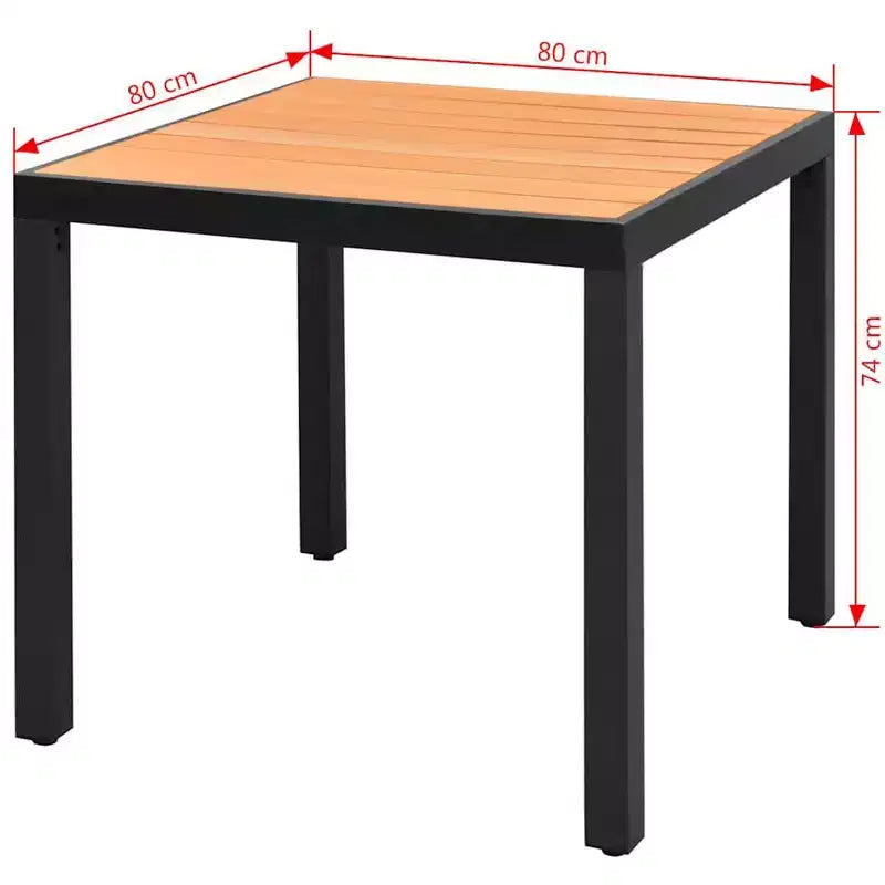 vidaXL Table de patio Table à manger de jardin extérieure Mobilier de patio Aluminium et WPC
