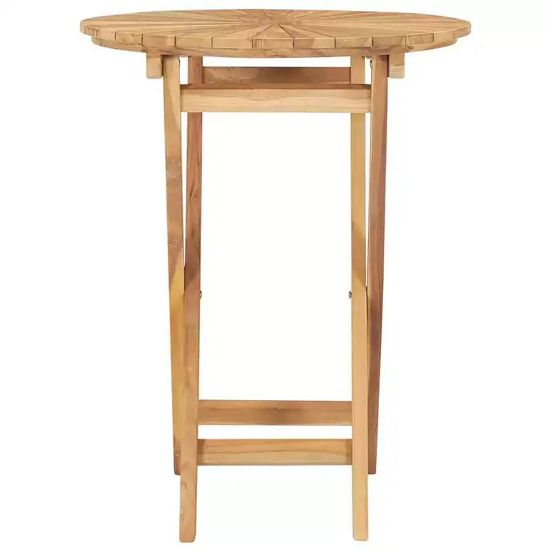 vidaXL Table de jardin Bois de teck massif Grande table de jardin pliante Ronde