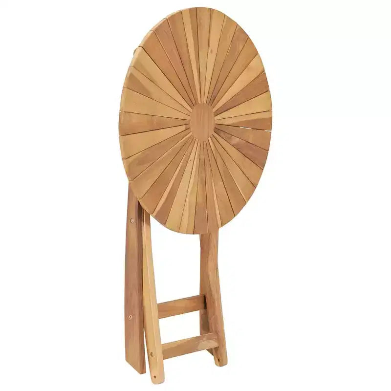 vidaXL Table de jardin Bois de teck massif Grande table de jardin pliante Ronde