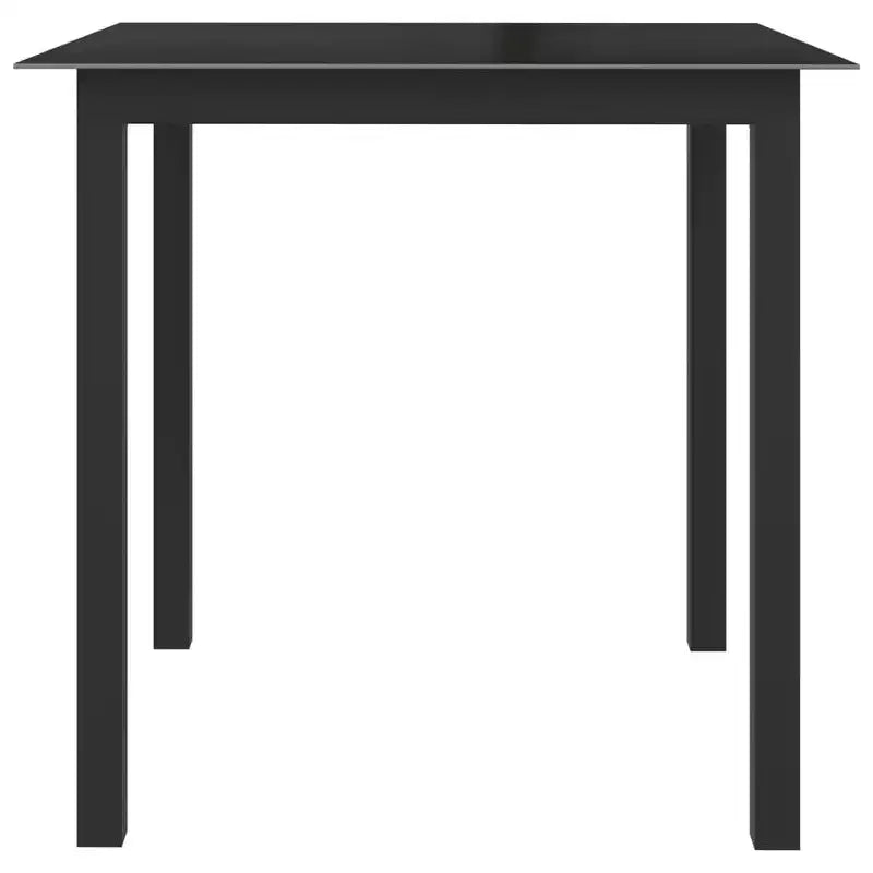 vidaXL Table de jardin noire aluminium, verre Table de jardin compacte et durable