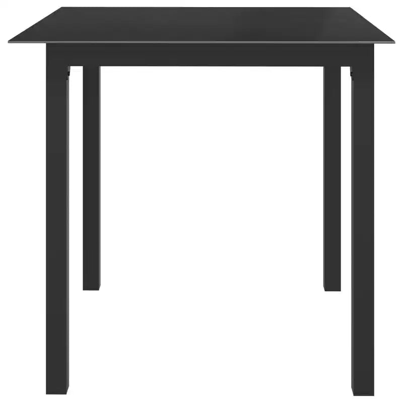 vidaXL Table de jardin noire aluminium, verre Table de jardin compacte et durable