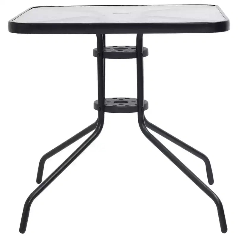 vidaXL Garden Table Black Steel Standard Durable Garden Table Square