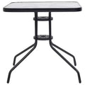 vidaXL Garden Table Black Steel Standard Durable Garden Table Square