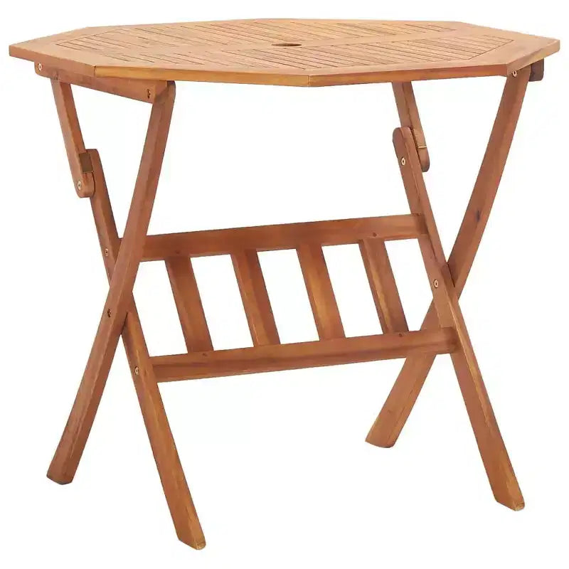 vidaXL Garden Table Natural Wood Solid Acacia Wood Medium Foldable