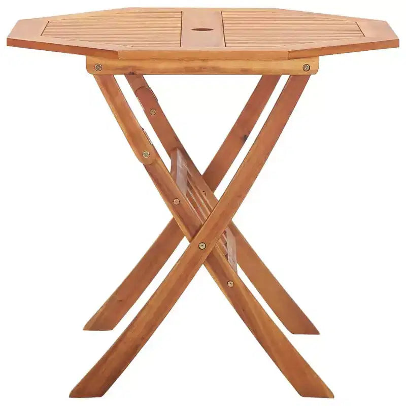 vidaXL Table de jardin bois massif d'acacia naturel pliable moyenne