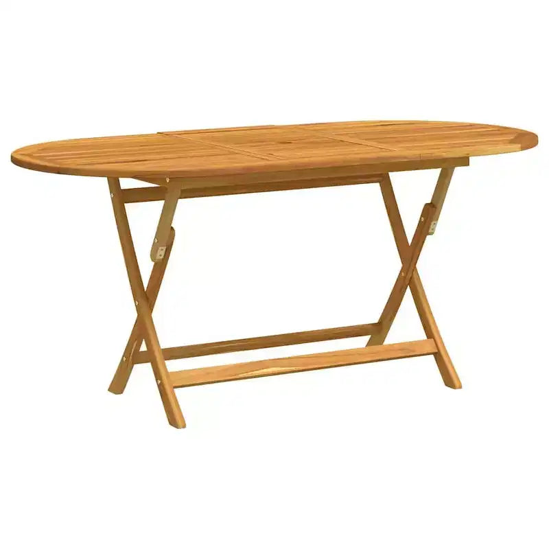 vidaXL Garden Table Wood Brown Solid eucalyptus wood Medium Foldable - 63 x 33.5 x 29.5 Brown