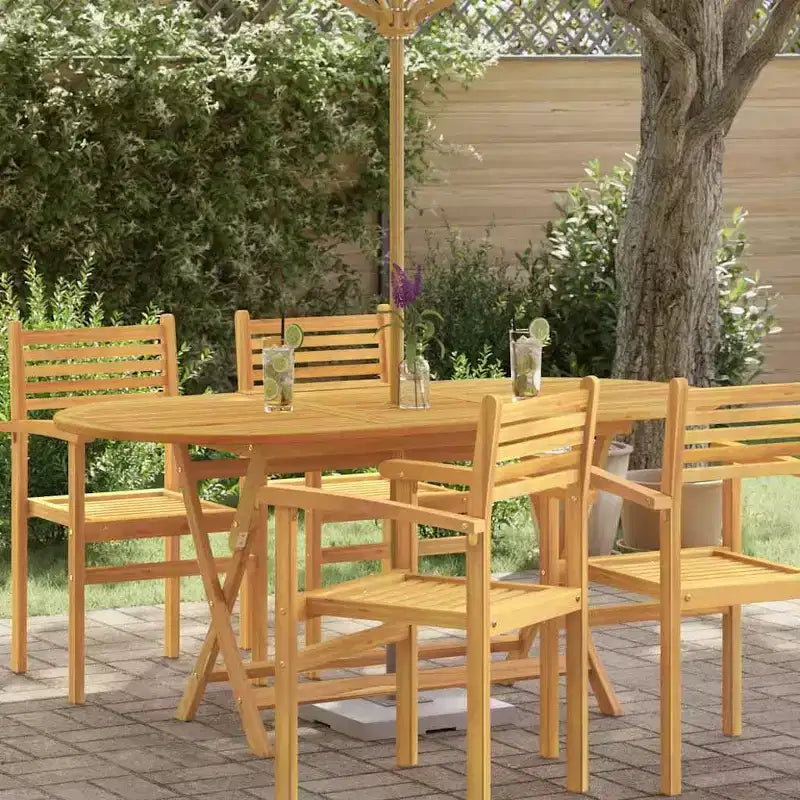 vidaXL Table de jardin Bois Marron Bois d'eucalyptus massif Moyen Pliable - 63 x 33,5 x 29,5 Marron