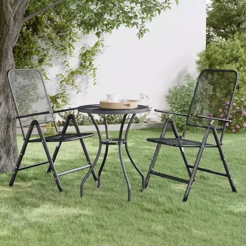 vidaXL Table de jardin en métal déployé anthracite 60x72 cm/ 80x72 cm