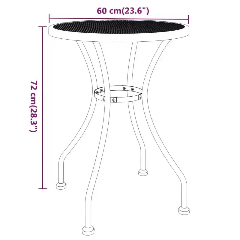 vidaXL Table de jardin en métal déployé anthracite 60x72 cm/ 80x72 cm