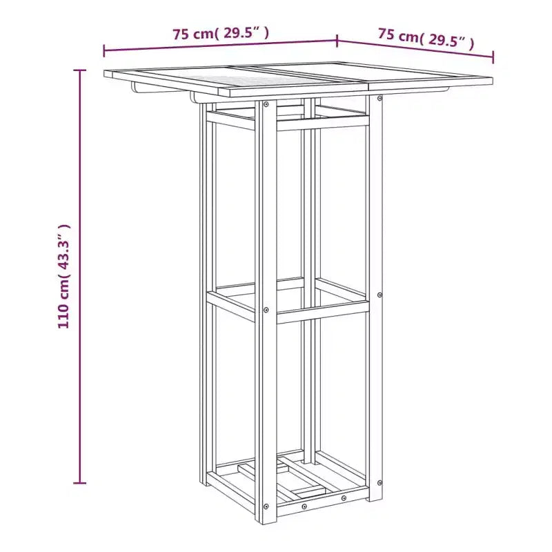 vidaXL Table de bistrot 75x75x110 cm Bois d'acacia massif
