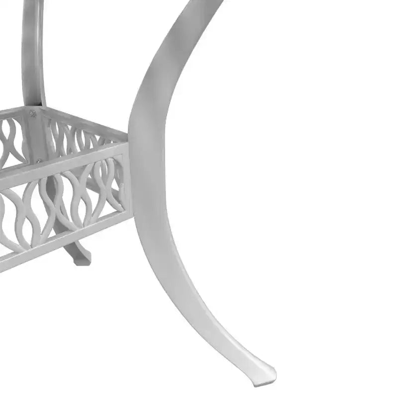 vidaXL Table de jardin blanche en fonte d'aluminium Table de jardin durable de taille moyenne