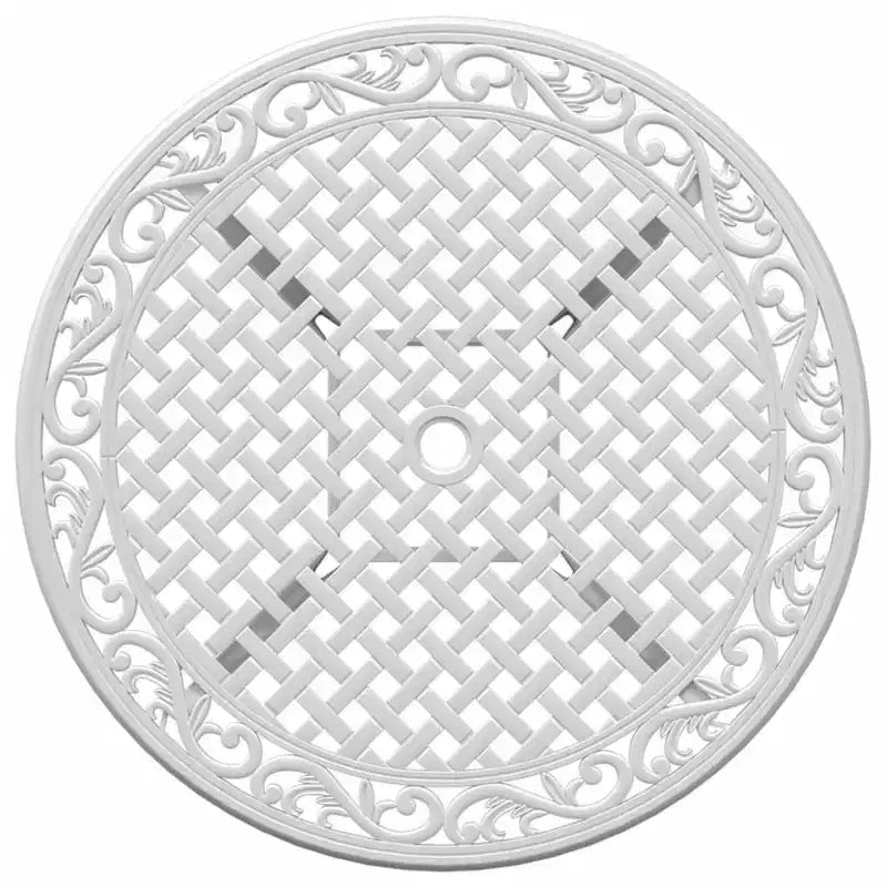 vidaXL Table de jardin blanche en fonte d'aluminium Table de jardin durable de taille moyenne