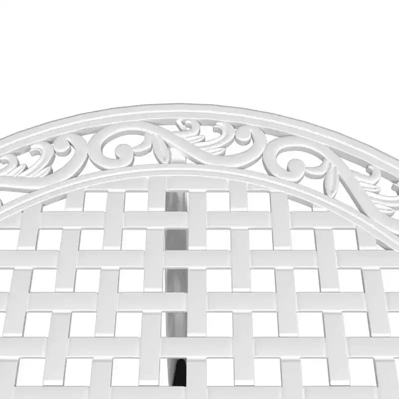 vidaXL Table de jardin blanche en fonte d'aluminium Table de jardin durable de taille moyenne