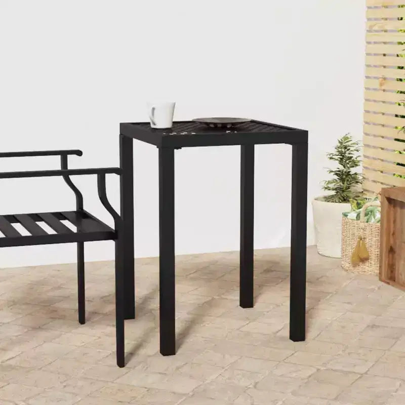 vidaXL Table de patio Mobilier de jardin Table à dîner pour jardin Acier anthracite