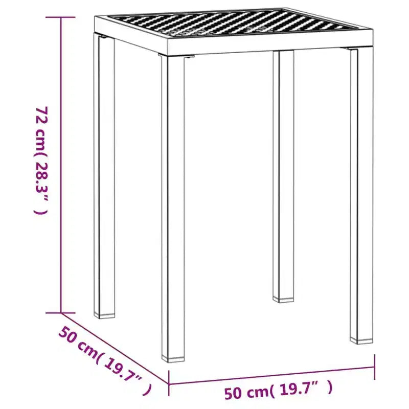 vidaXL Table de patio Mobilier de jardin Table à dîner pour jardin Acier anthracite