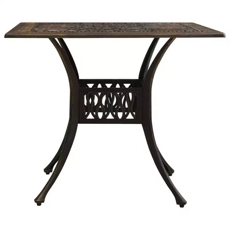 vidaXL Table de salle à manger d'extérieur Table de patio Mobilier de jardin Porche Aluminium moulé sous pression - Noir