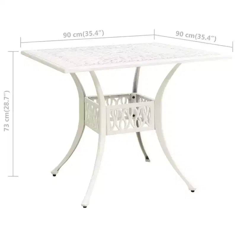 vidaXL Table de salle à manger d'extérieur Table de patio Mobilier de jardin Porche Aluminium moulé sous pression - Noir