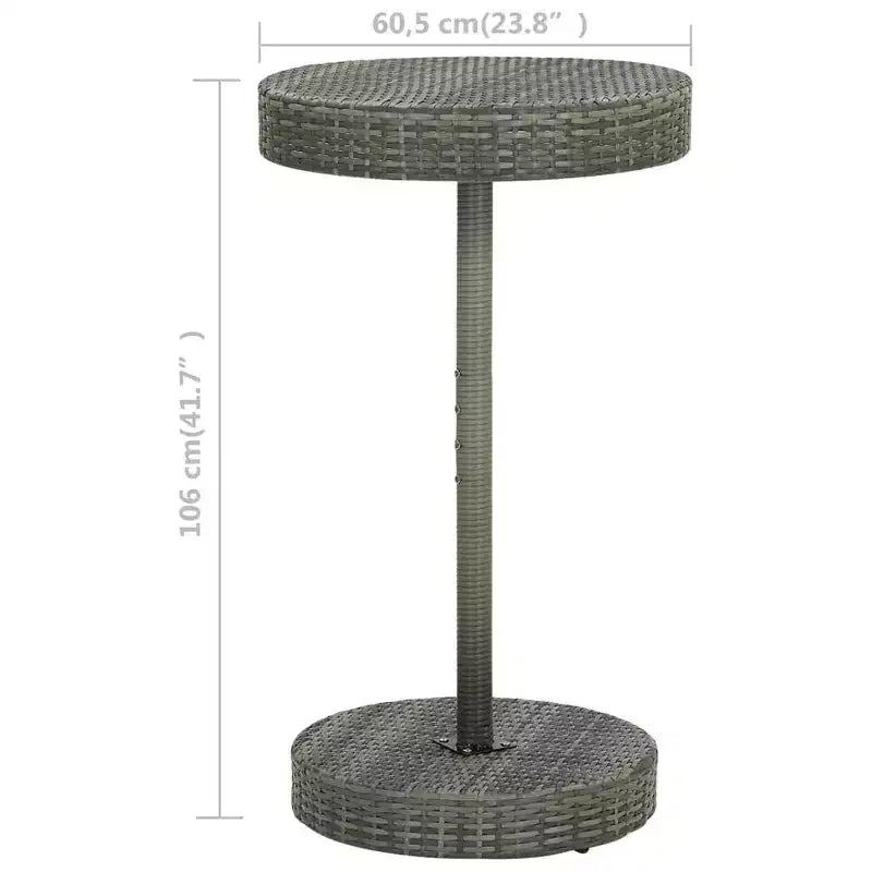 vidaXL Table de bistro Table d'appoint d'extérieur Meuble de jardin en rotin PE