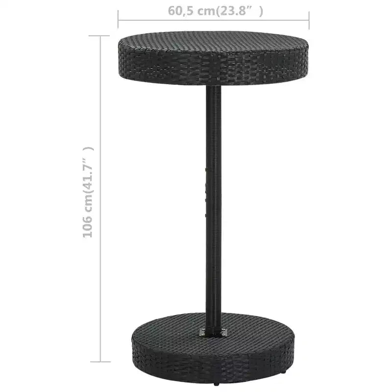 vidaXL Table de bistro Table d'appoint d'extérieur Meuble de jardin en rotin PE