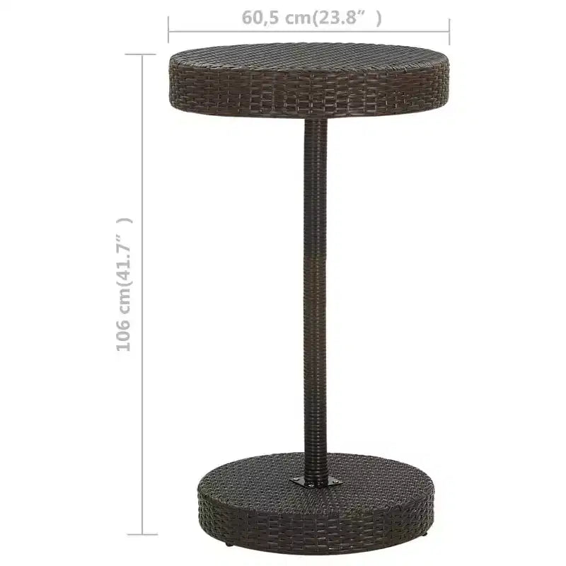 vidaXL Table de bistro Table d'appoint d'extérieur Meuble de jardin en rotin PE