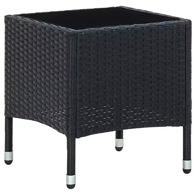 vidaXL Table à manger d'extérieur Table de terrasse avec plateau en verre Meuble de jardin en acier