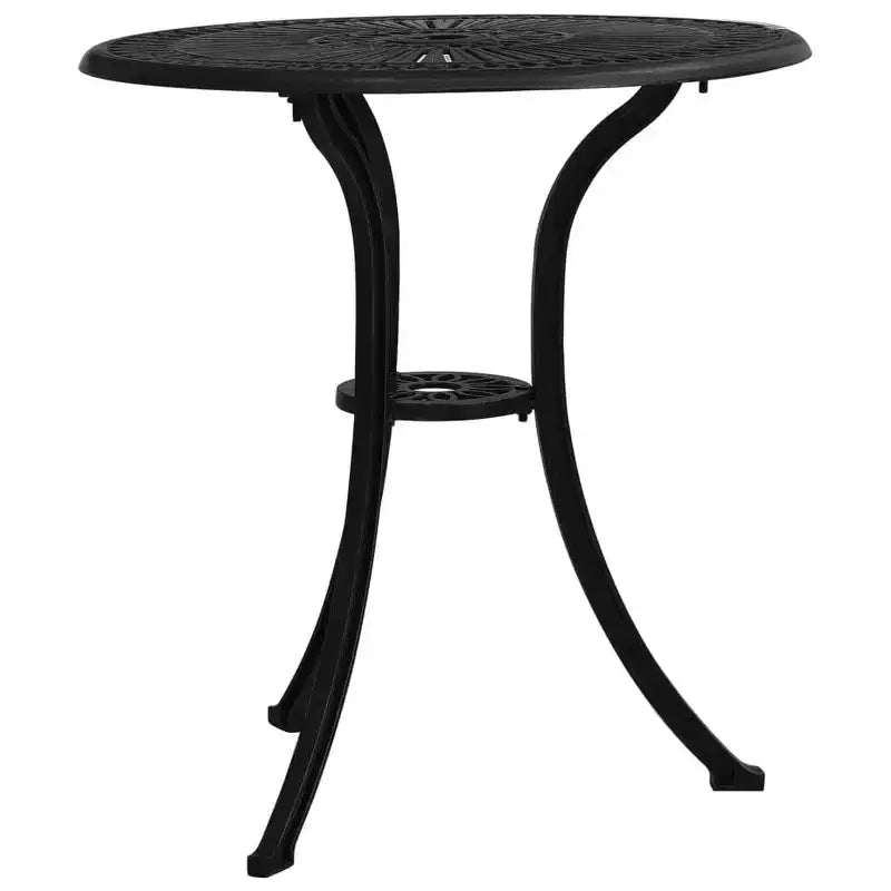 vidaXL Table à manger d'extérieur Table de jardin de patio avec plateau en verre en fonte d'aluminium