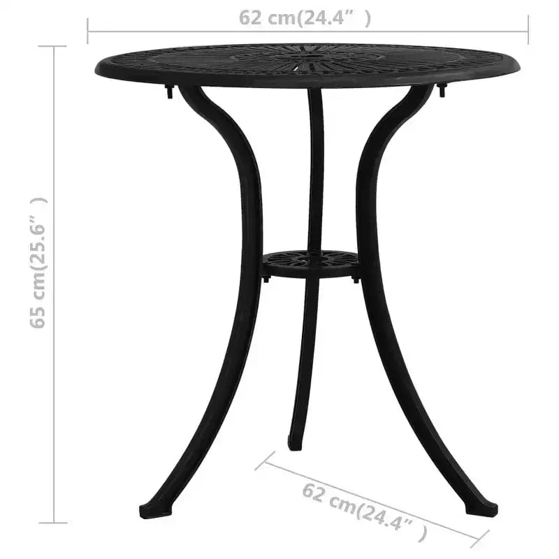 vidaXL Table à manger d'extérieur Table de jardin de patio avec plateau en verre en fonte d'aluminium