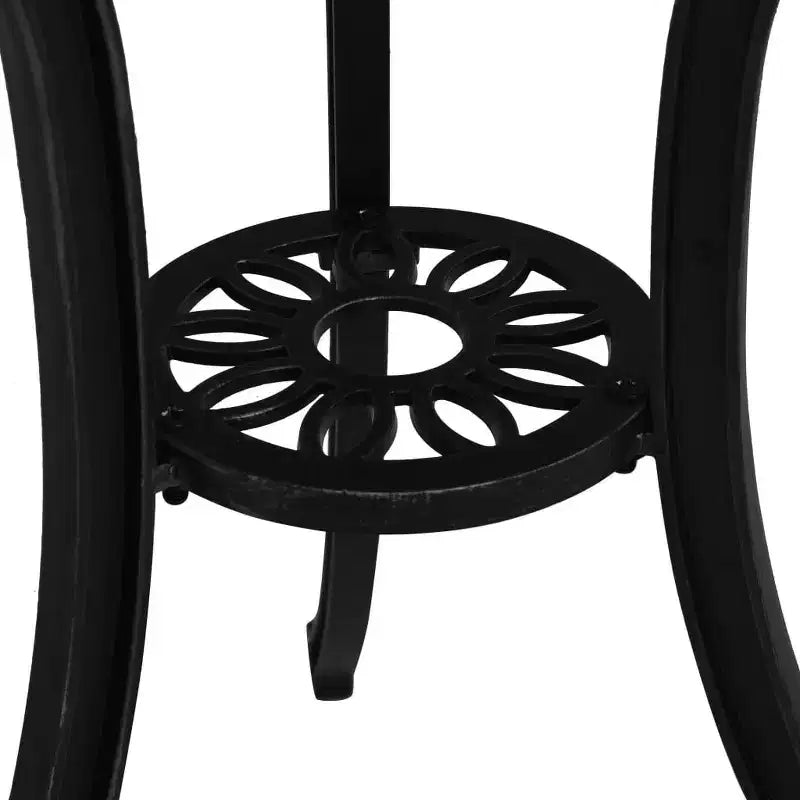vidaXL Table à manger d'extérieur Table de jardin de patio avec plateau en verre en fonte d'aluminium