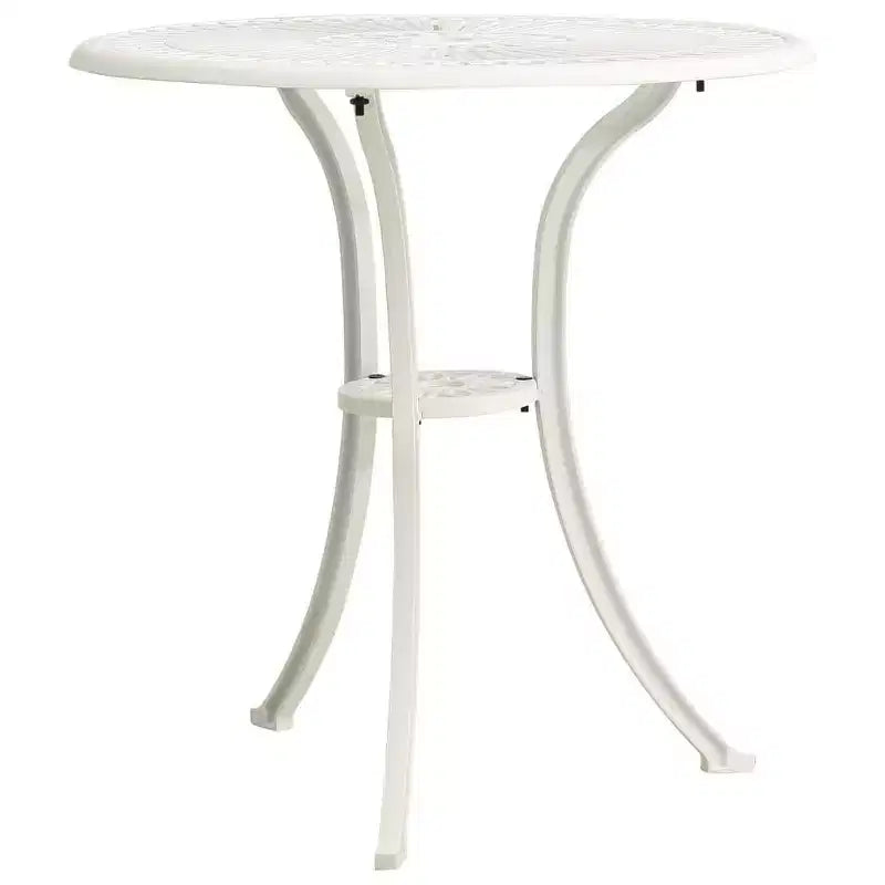 vidaXL Table à manger d'extérieur Table de jardin de patio avec plateau en verre en fonte d'aluminium