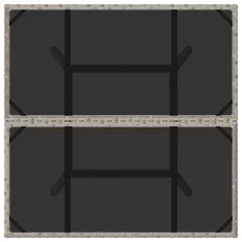vidaXL Table de jardin gris clair en résine tressée moyenne matériaux résistants aux UV