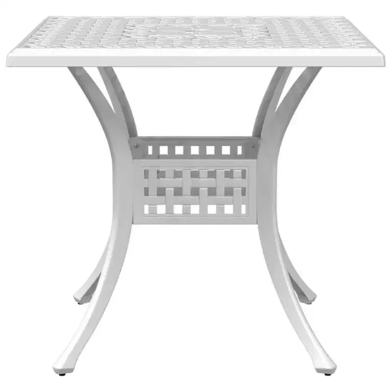 vidaXL Table de jardin en aluminium moulé blanc 80 x 80 cm Durable