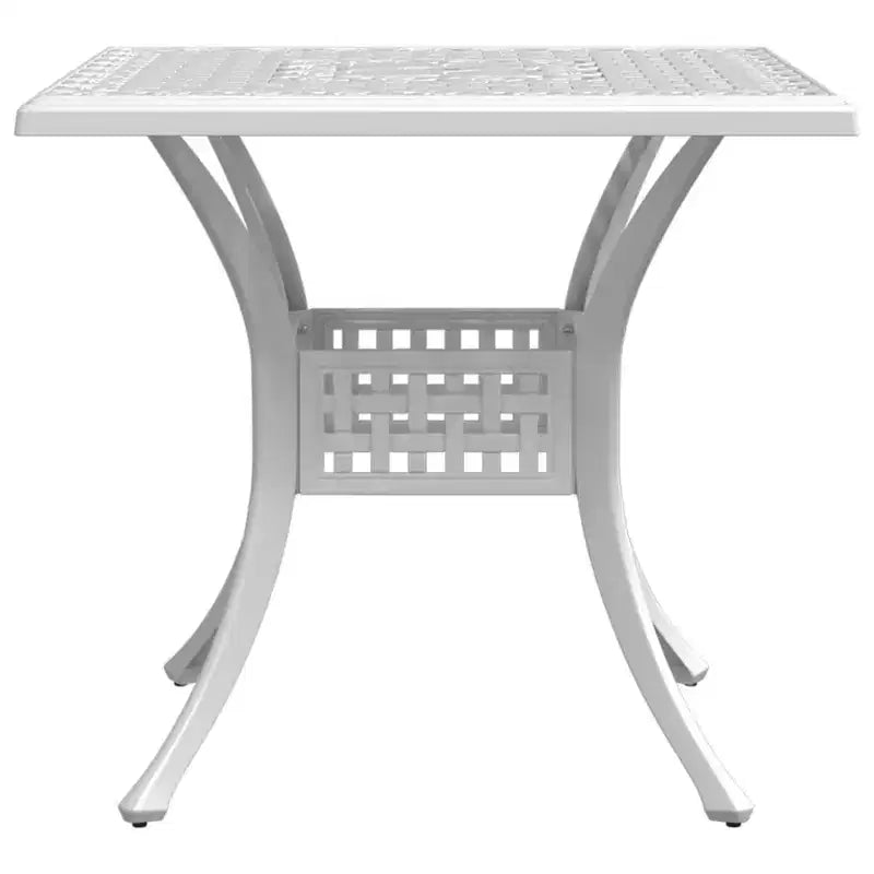 vidaXL Table de jardin en aluminium moulé blanc 80 x 80 cm Durable