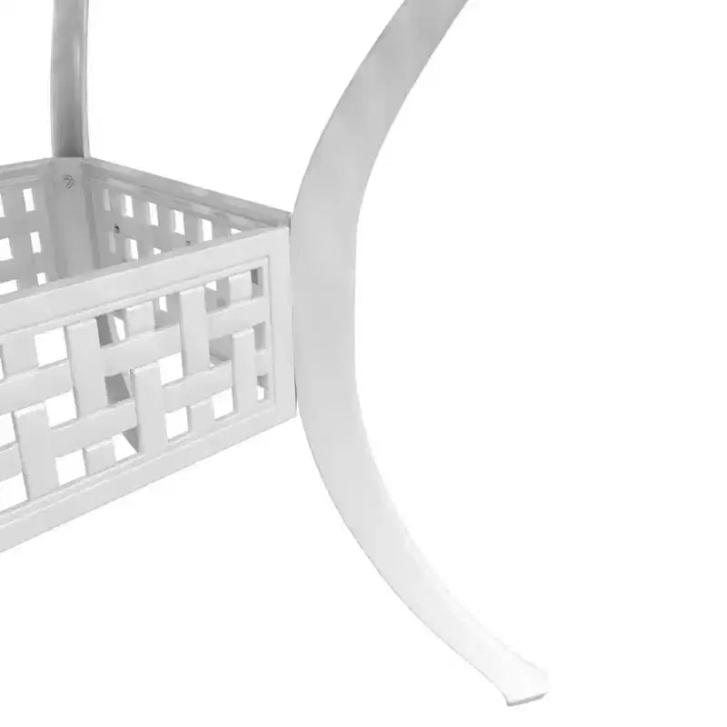 vidaXL Table de jardin en aluminium moulé blanc 80 x 80 cm Durable