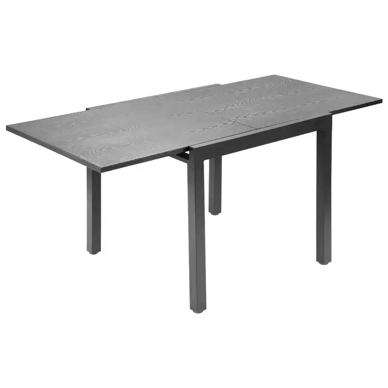 VEVOR Expandable Outdoor Patio Dining Table, 3263 inch Rectangular Backyard Bistro Tables for 4-6, Aluminum Frame Metal Steel Slat,Gray